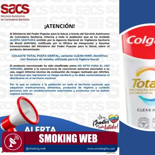 Venezuela emite alerta sanitaria sobre pasta dental Colgate Total variante Clean Mint