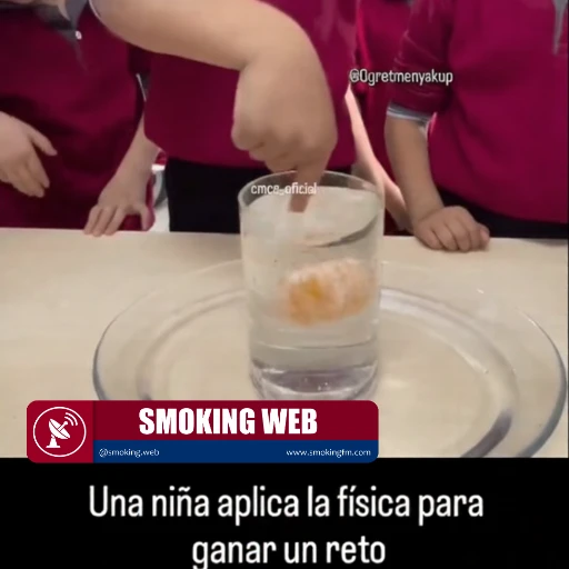 Ingenio y Física: Alumna Resuelve Reto Viral Sacando Mandarina sin Derramar Agua