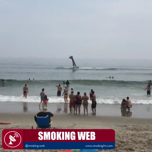 Avioneta se estrella en playa de Hampton y bañistas colaboran en el rescate